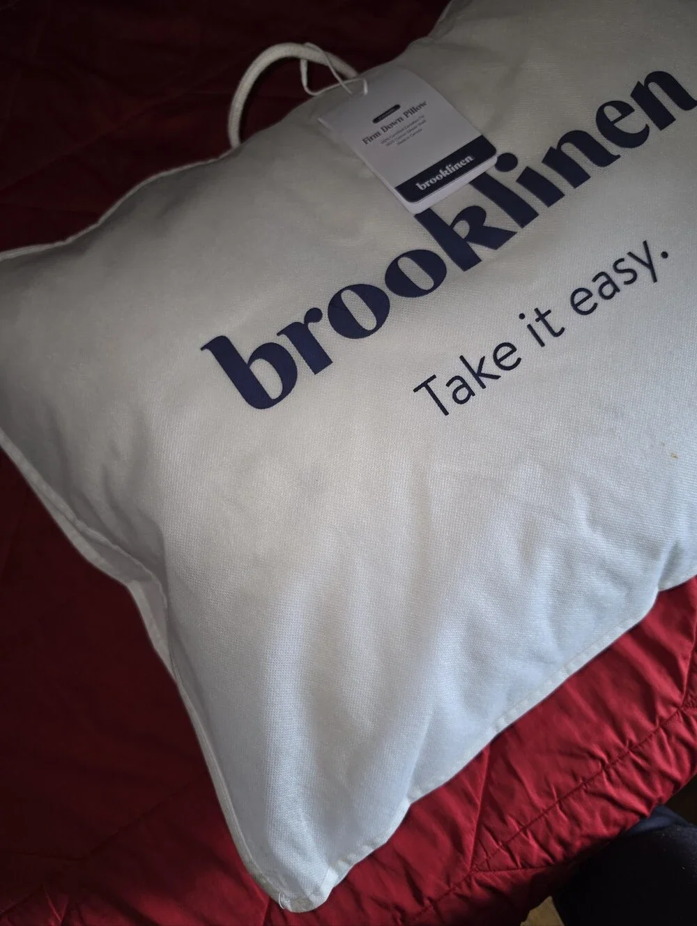 Brooklinen FIRE! NWT! Firm Down Pillow in Standard. R2S!